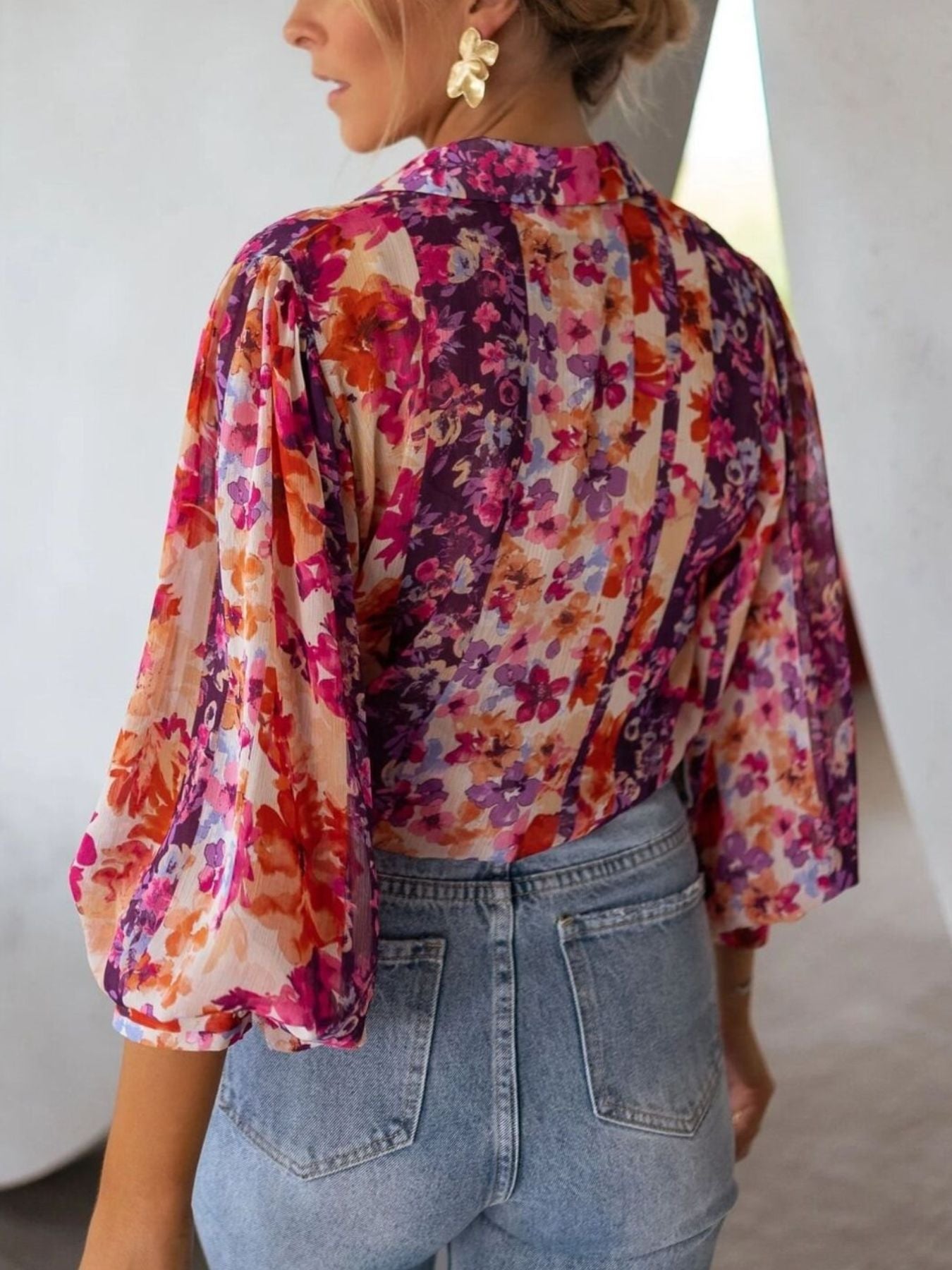 Floral Print Button Up Shirt