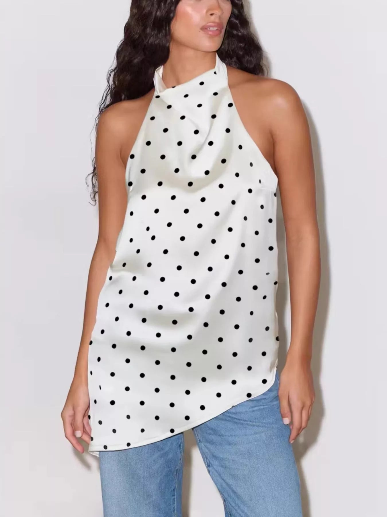 Polka Dot Halter Neck Top