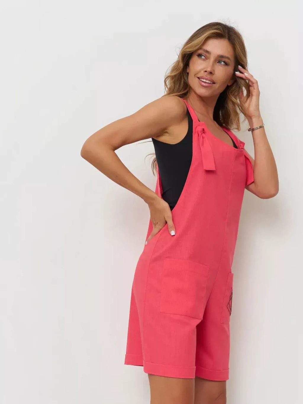 Sleeveless Tie-Strap Romper