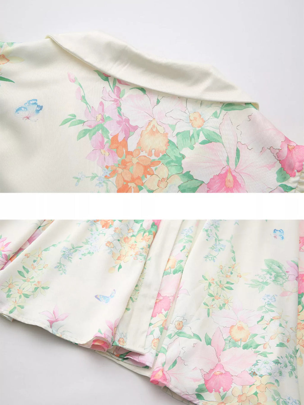 Floral Print Ruffle Sleeve Midi Dress