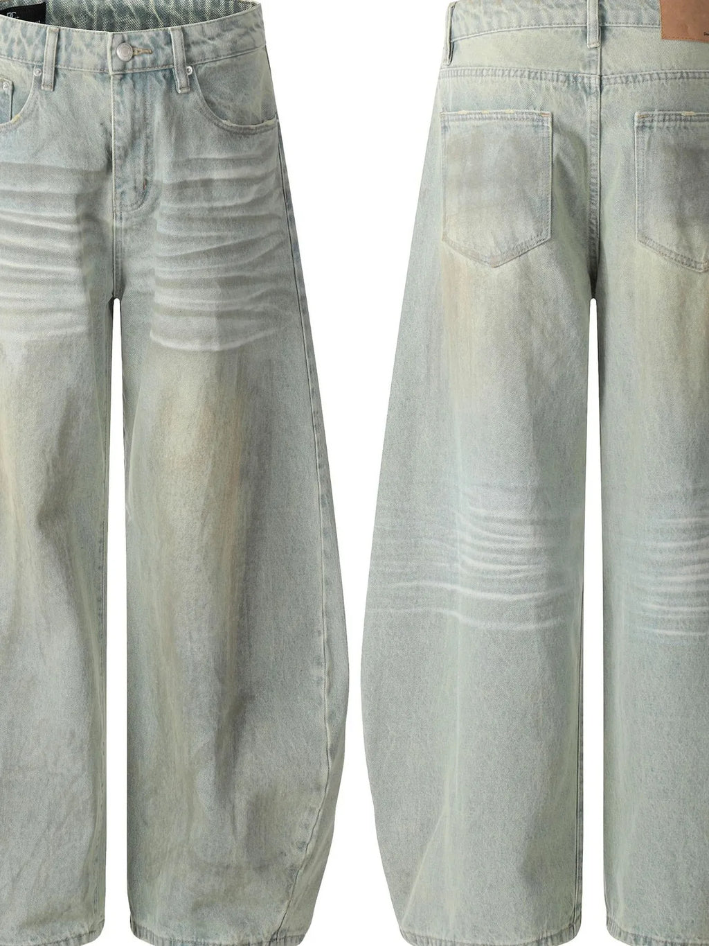 Men's Vintage Washed Wide Leg Jeans