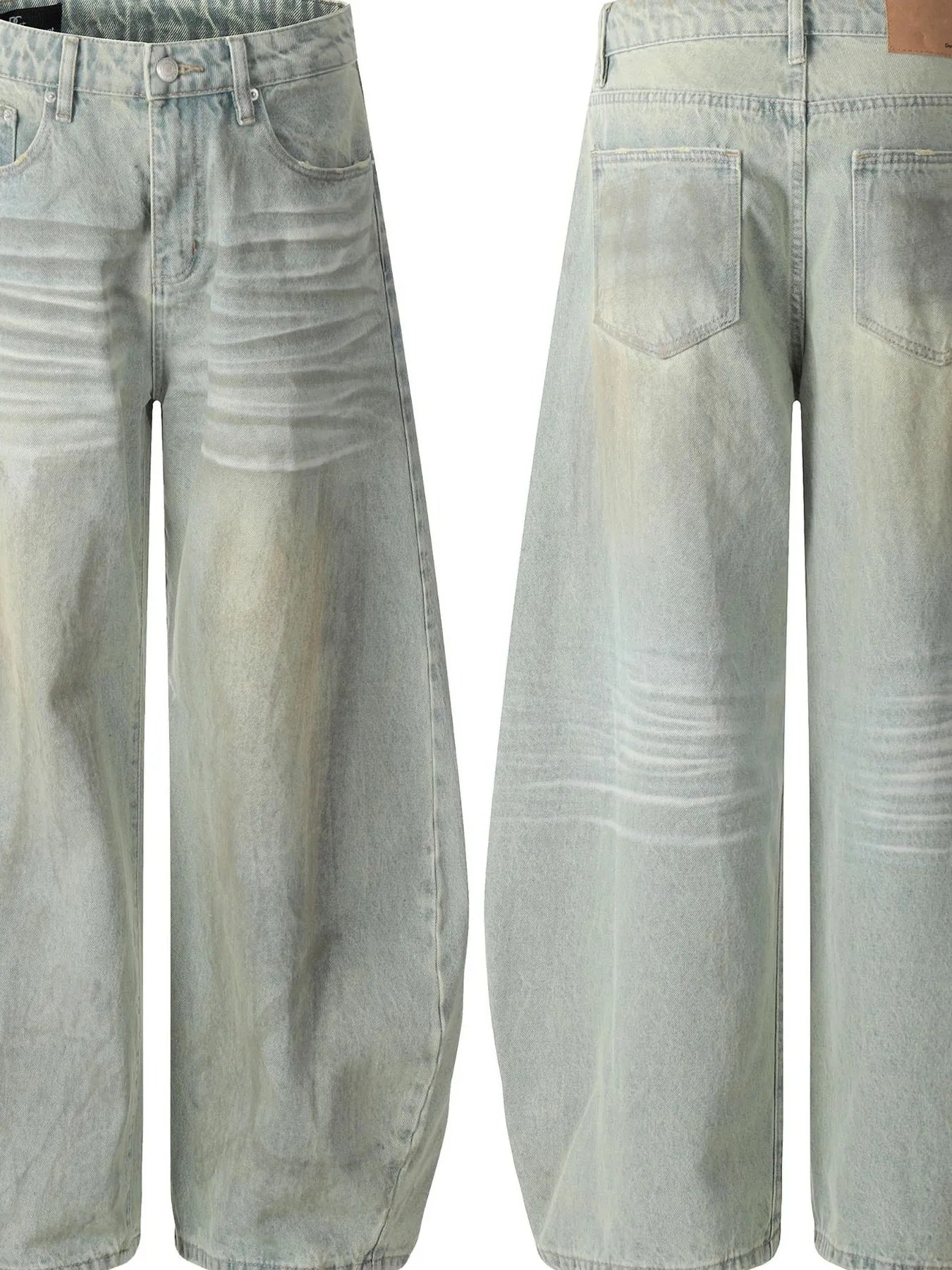 Men's Vintage Washed Wide Leg Jeans
