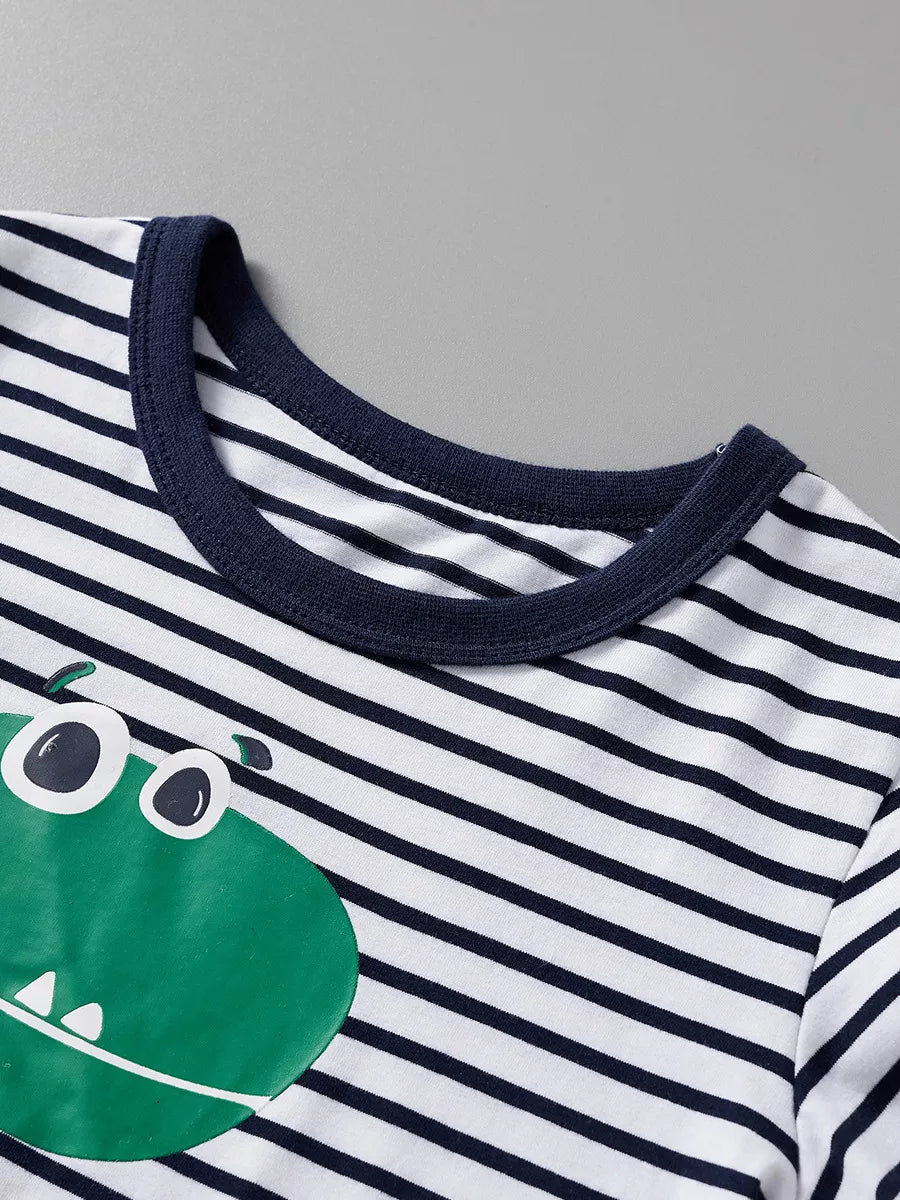 Children's Dinosaur Graphic Round Neck T-Shirt