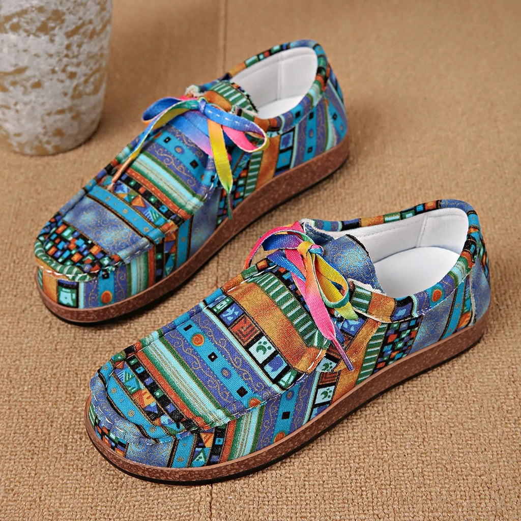 Printed Round Toe Sneakers