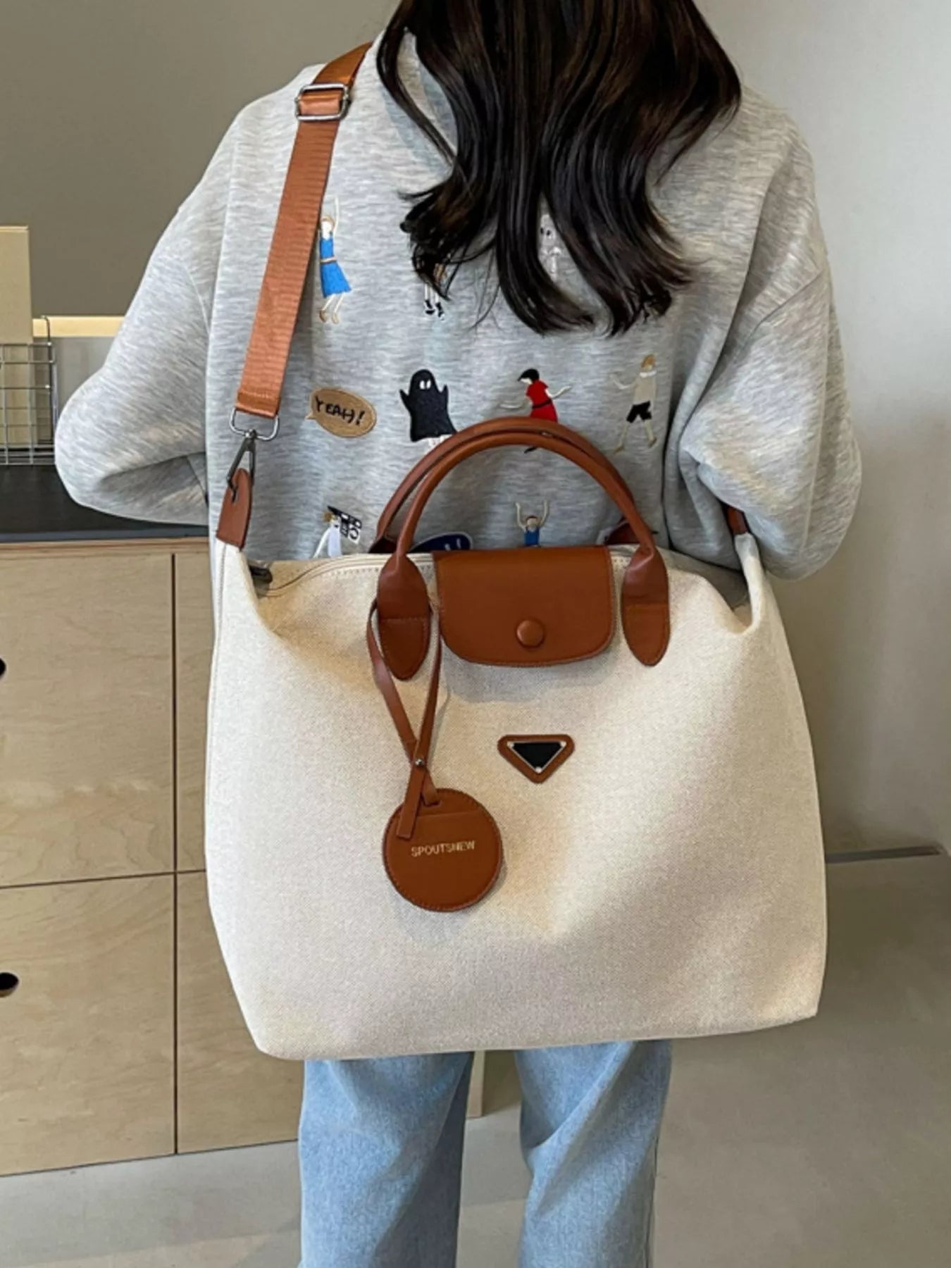 Canvas Travel Bag with Detachable Strap