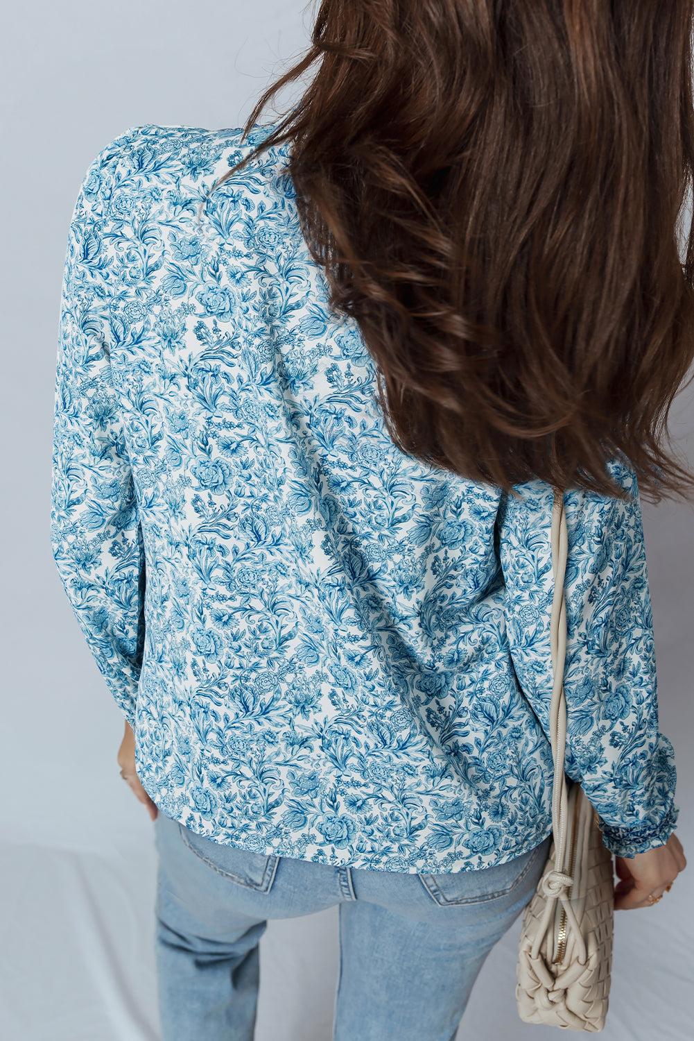 Floral Puff Sleeve Button-Up Shirt