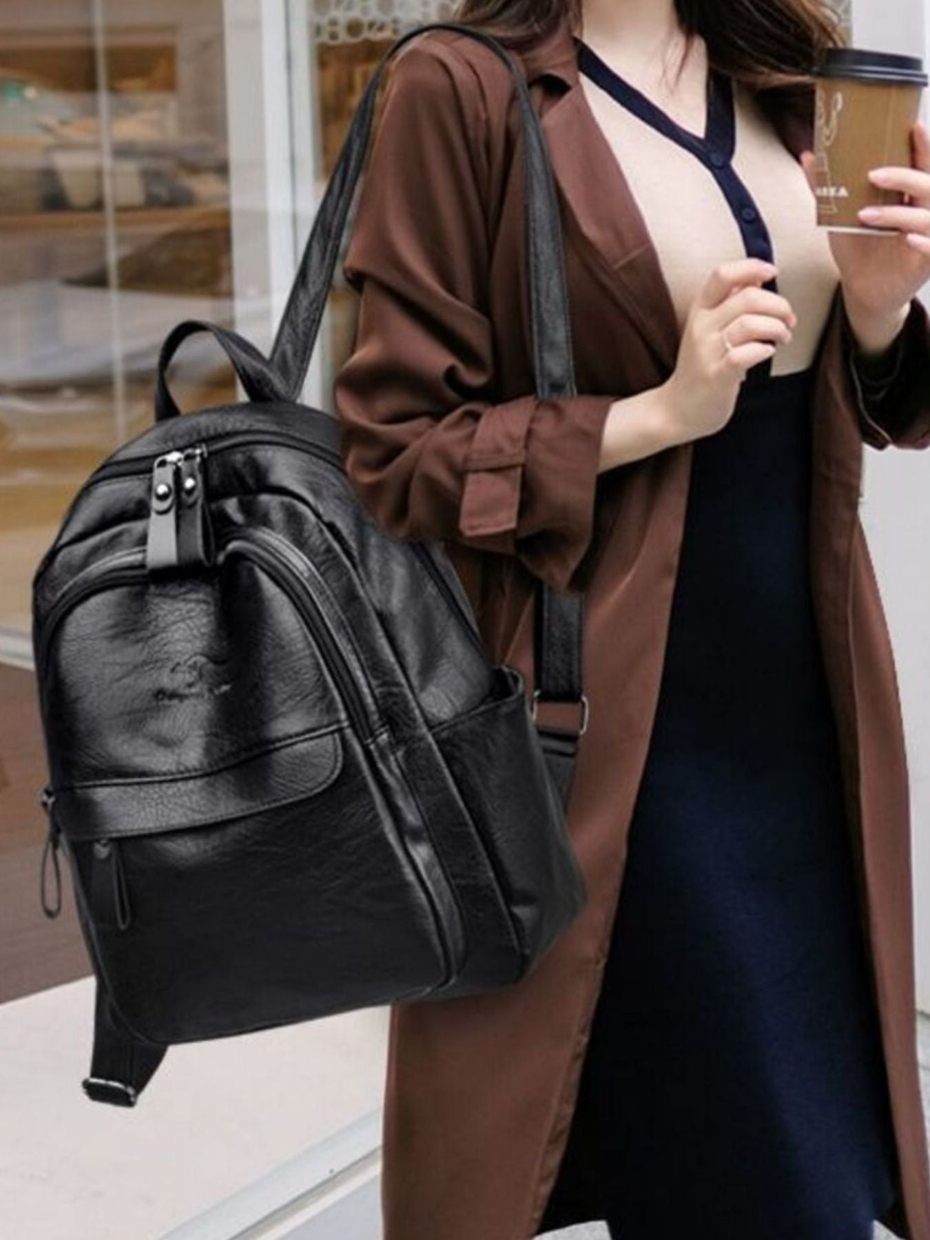 PU Leather Backpack Bag