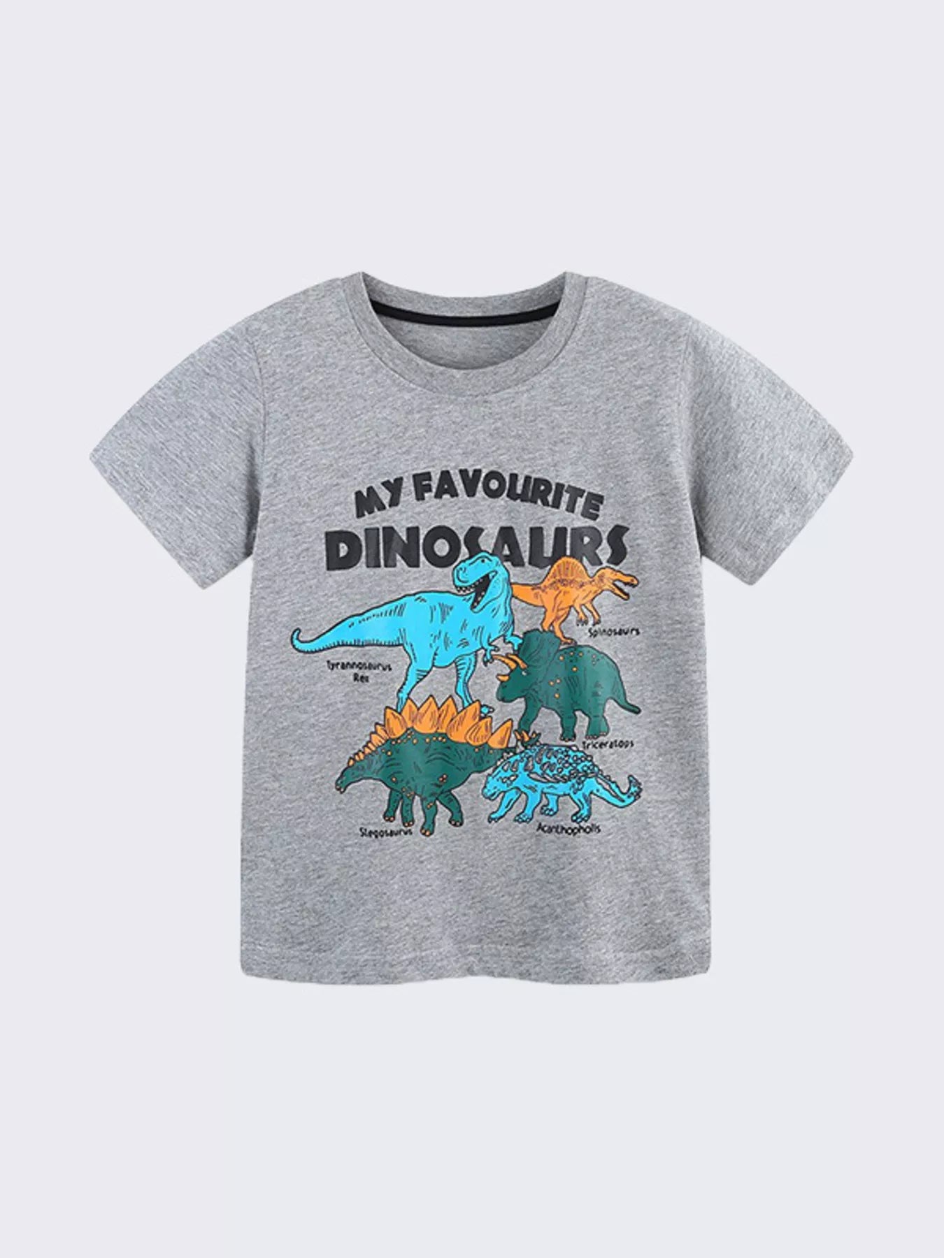 Children's Dinosaur Graphic Round Neck Tee