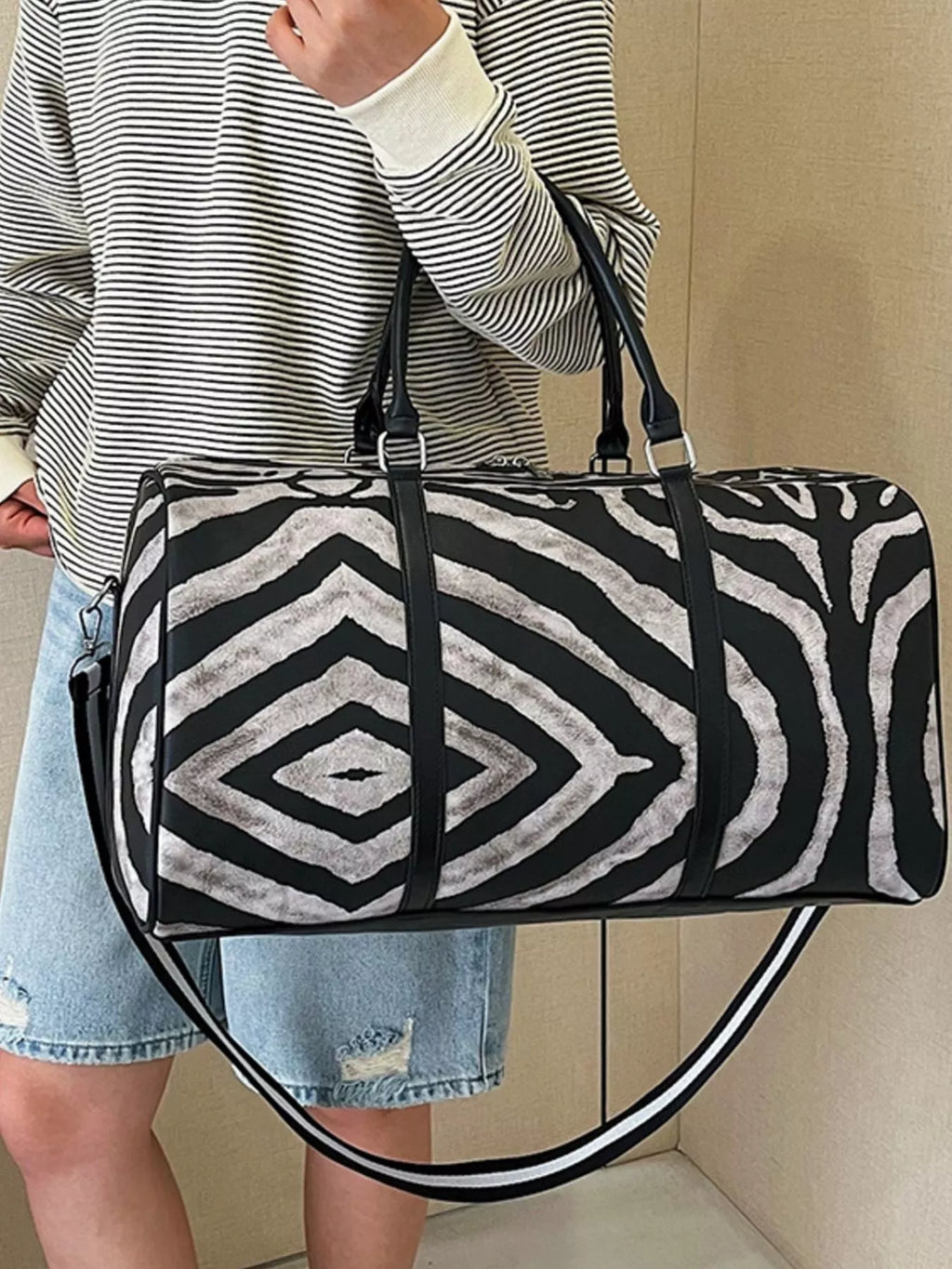 Zebra Print Duffle Bag