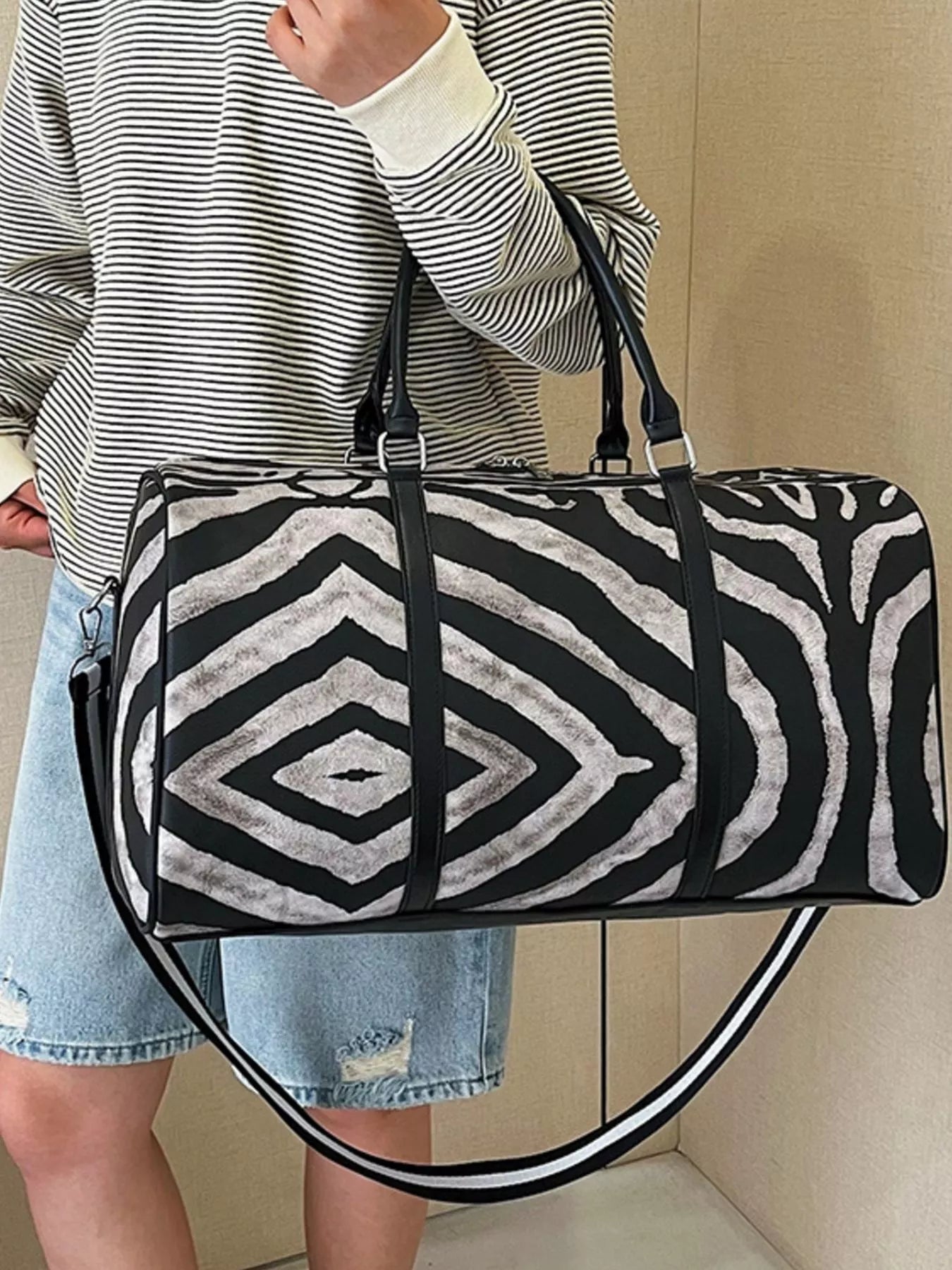 Zebra Print Duffle Bag