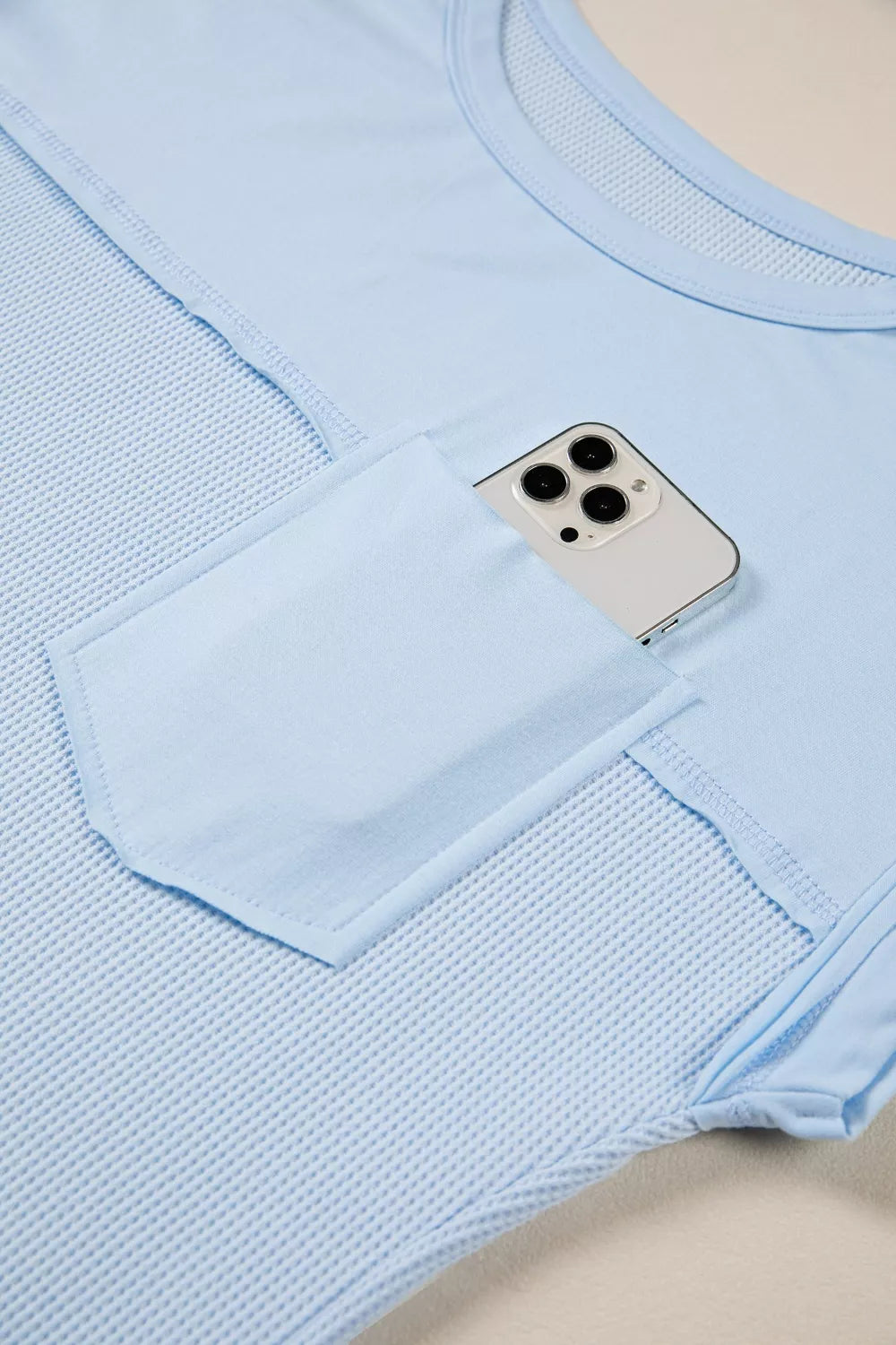 Waffle Knit Pocket T-Shirt