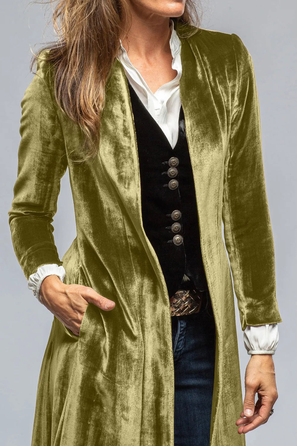 Slit Back Open Front Cardigan