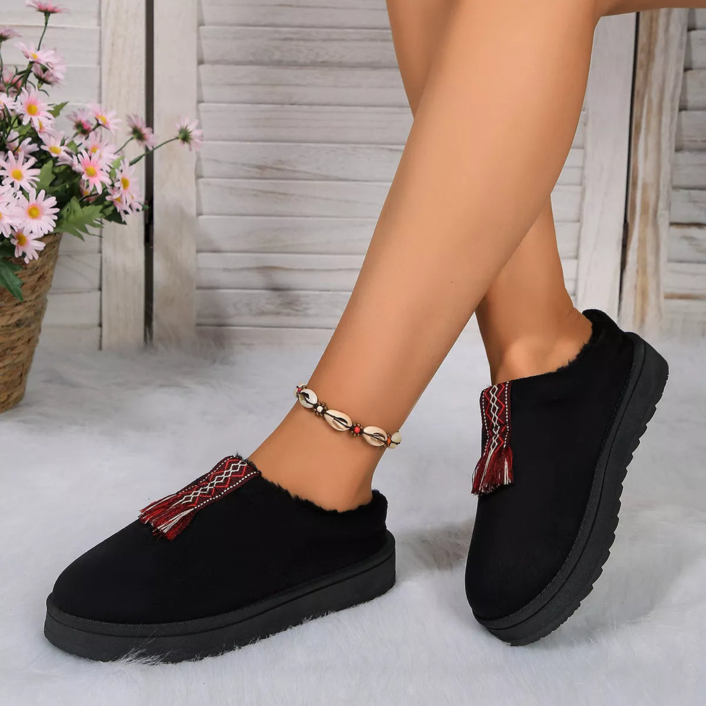 Round Toe Platform Slippers