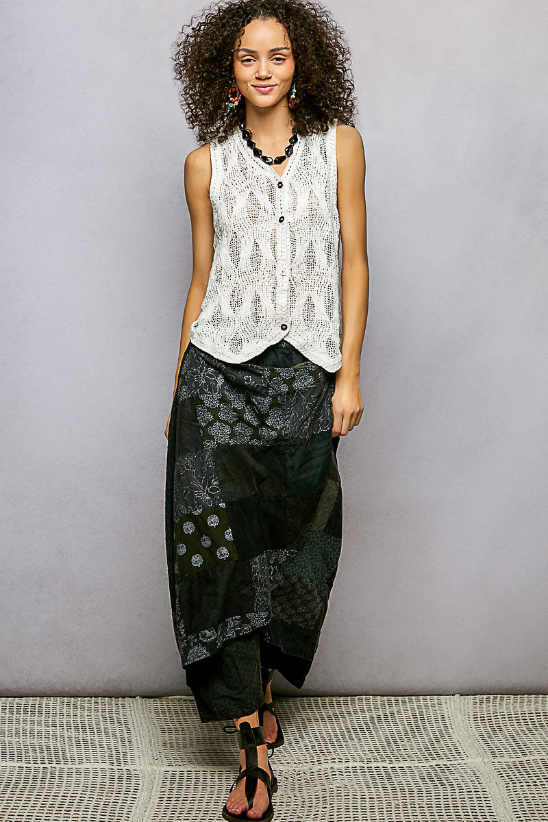 POL Button Down V-Neck Sweater Vest