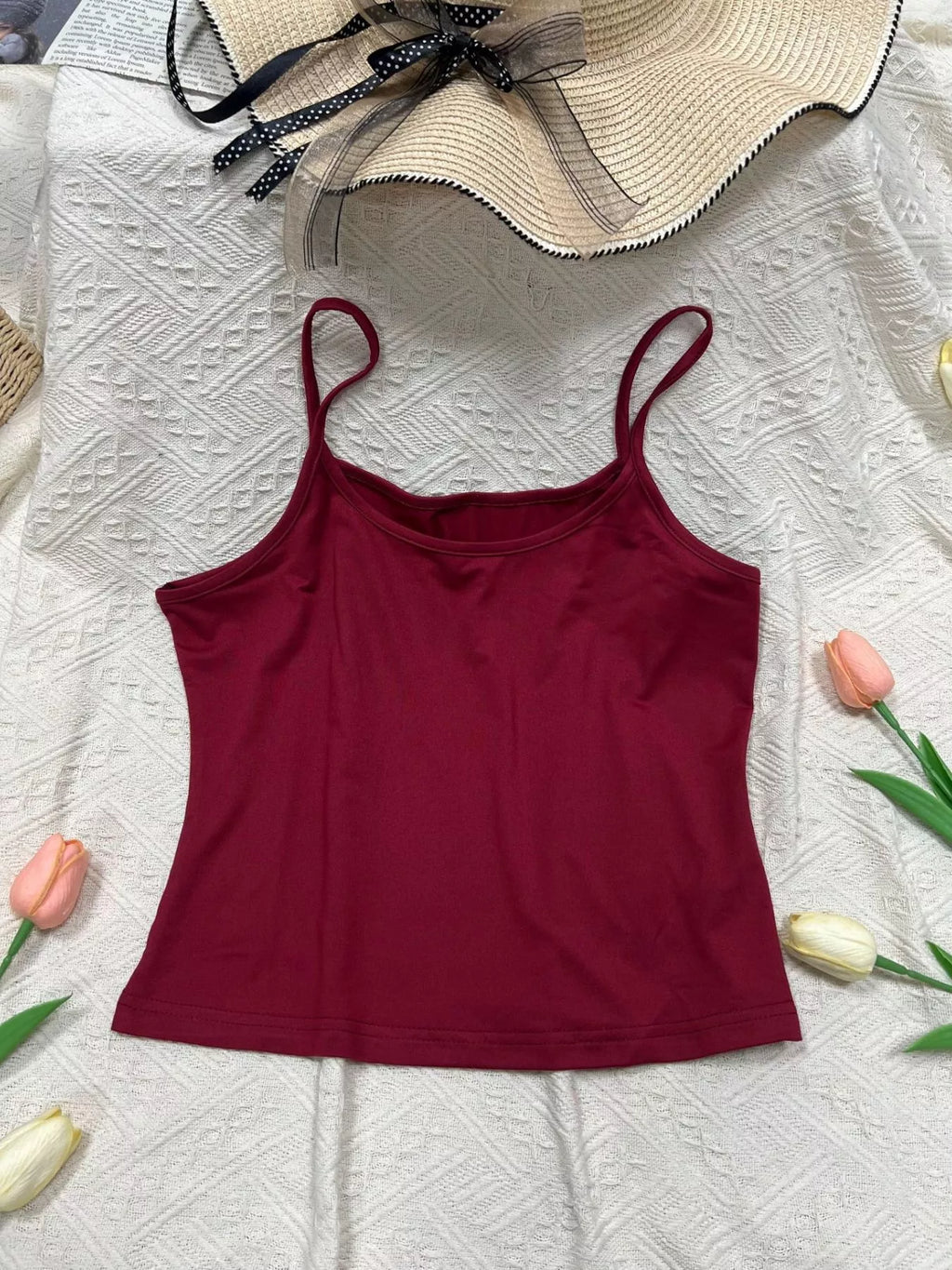 Solid Color Scoop Neck Cami