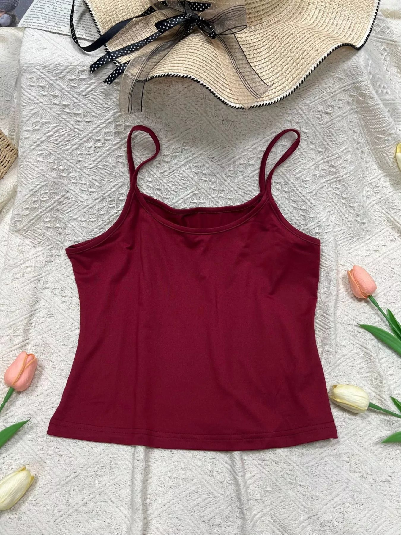 Solid Color Scoop Neck Cami