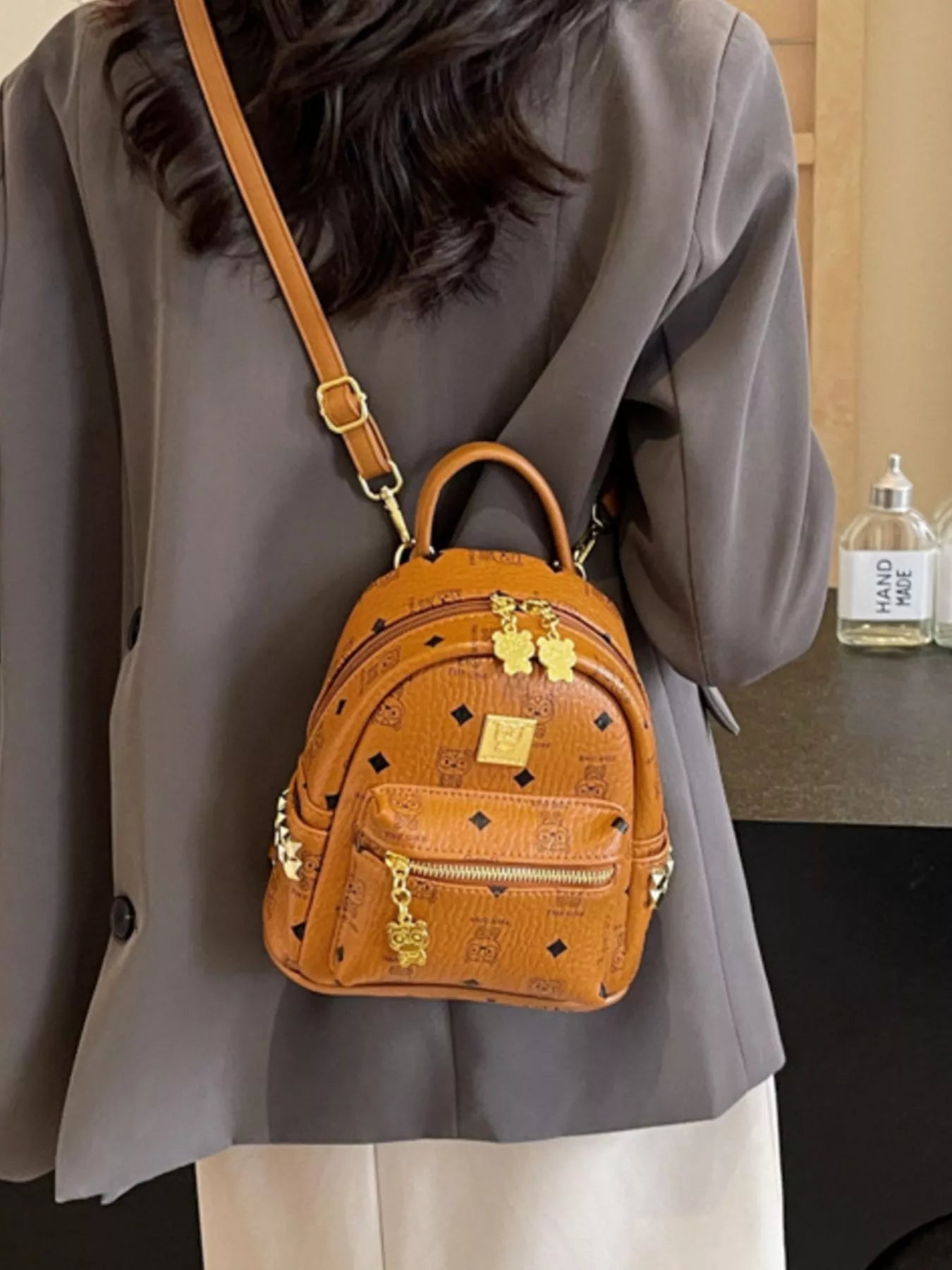 Patterned Mini Backpack Bag