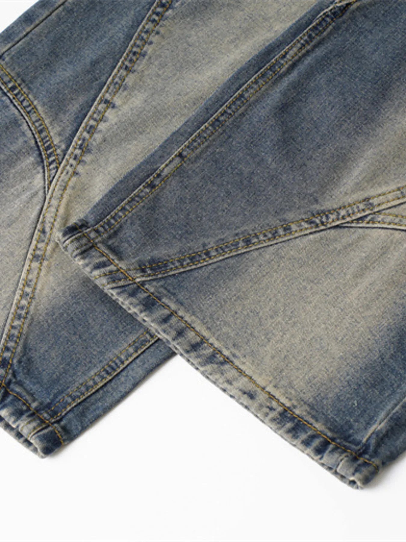 Men's Frayed Hem Wide Leg Jeans