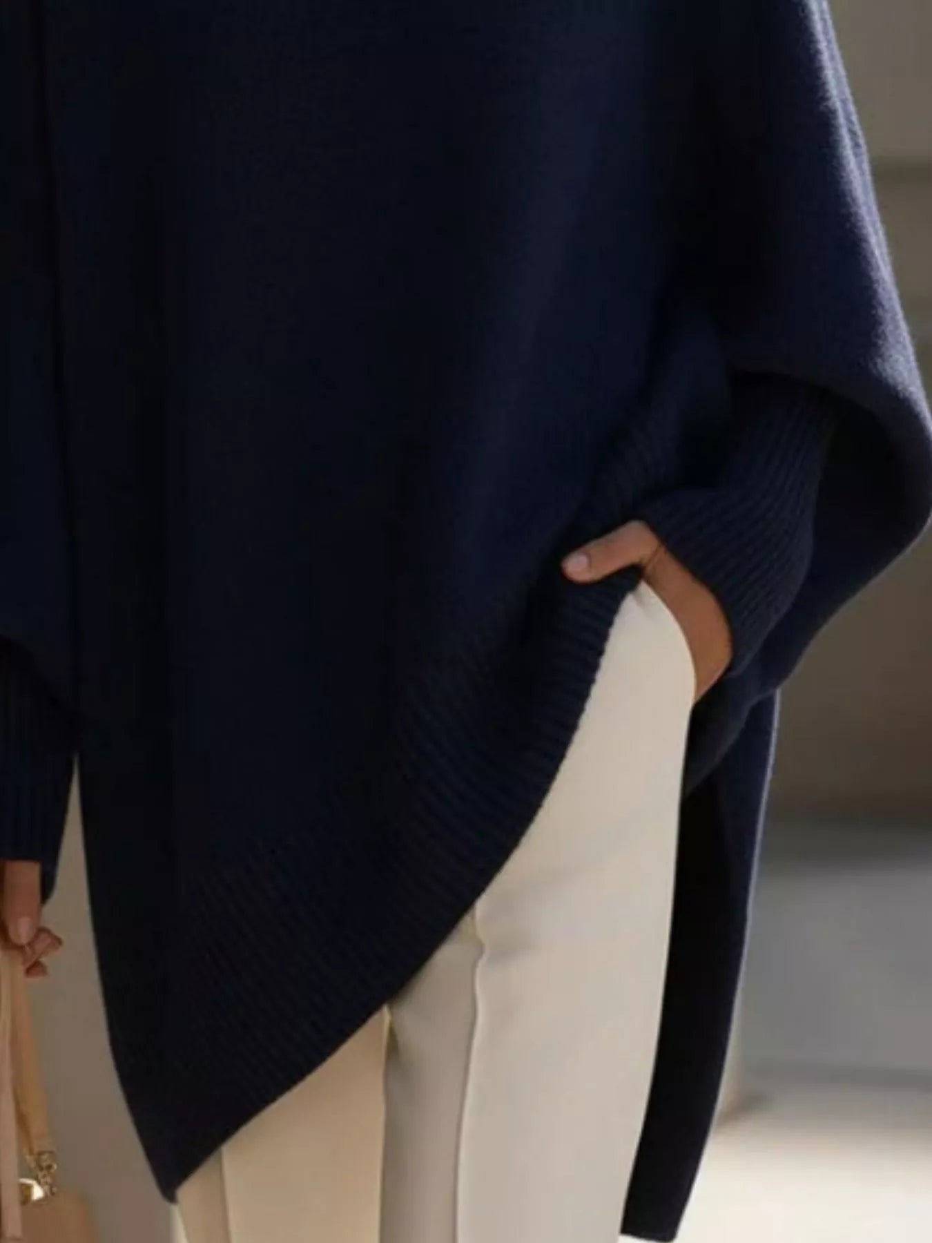 Oversized Batwing Sleeve Knit Sweater