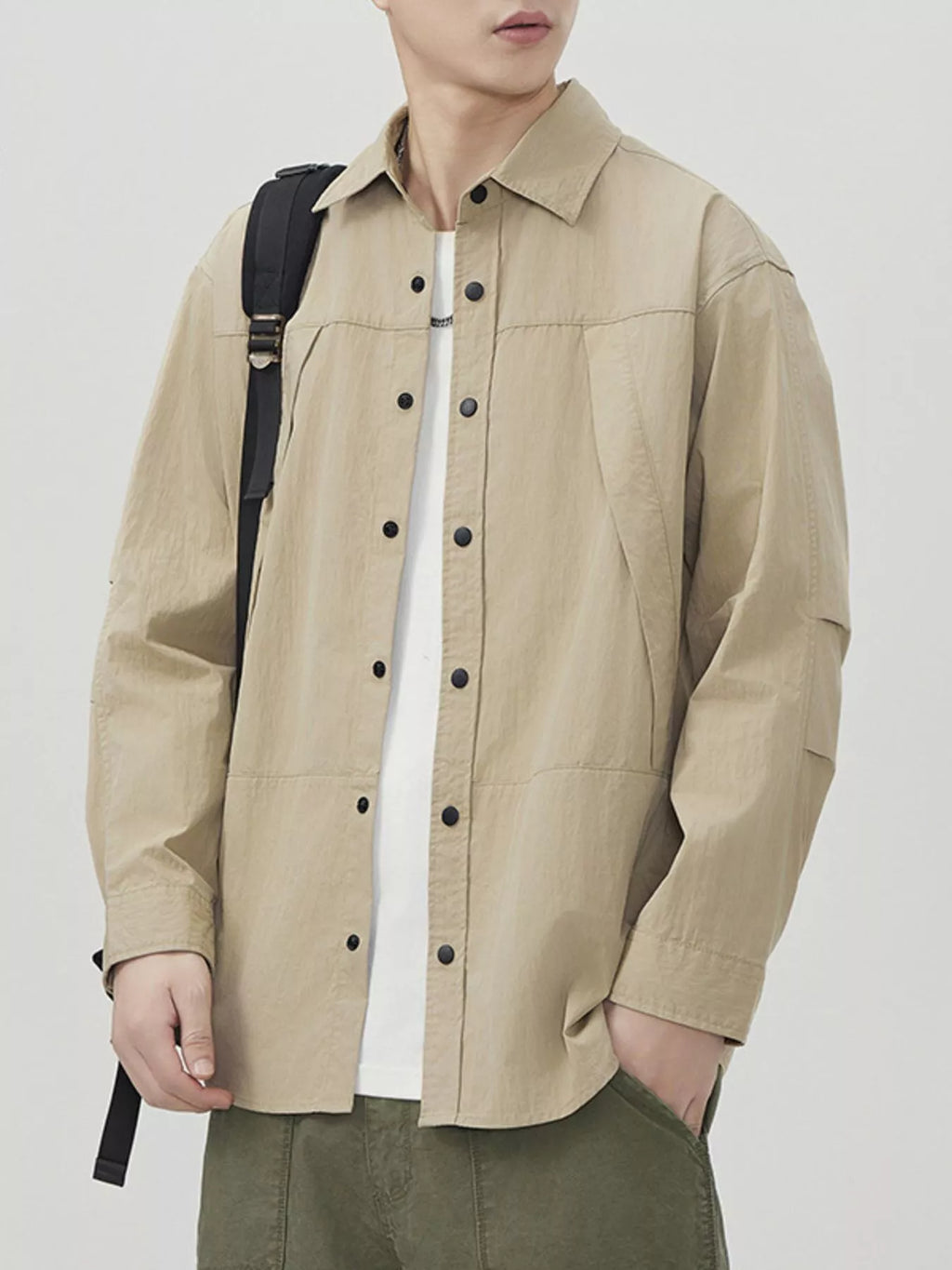 Men's Plus Size Button Up Long Sleeve Shirt