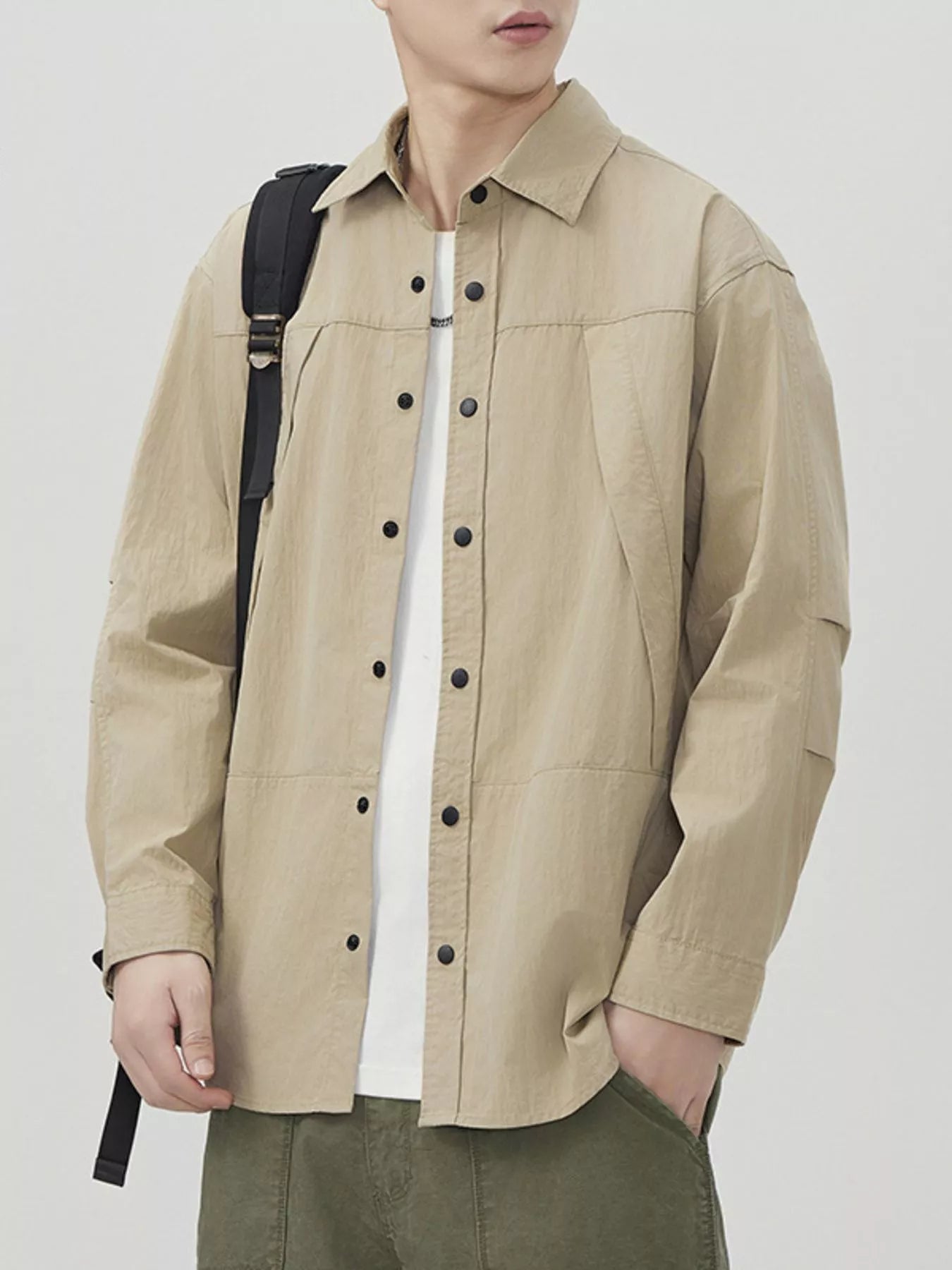 Men's Plus Size Button Up Long Sleeve Shirt