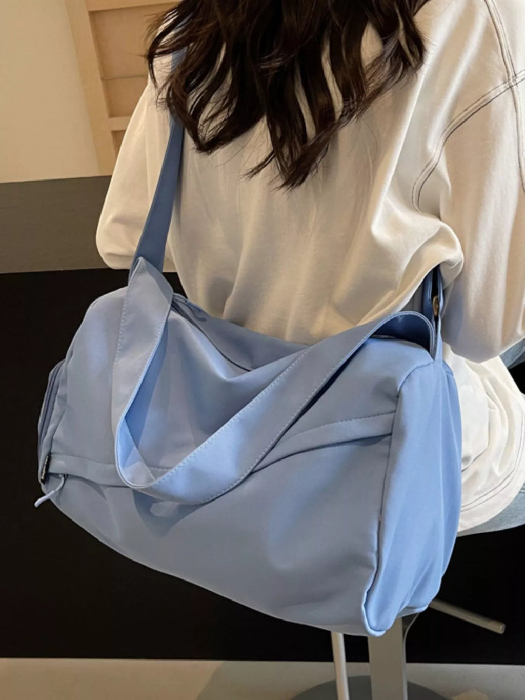 Adjustable Strap Solid Color Travel Bag