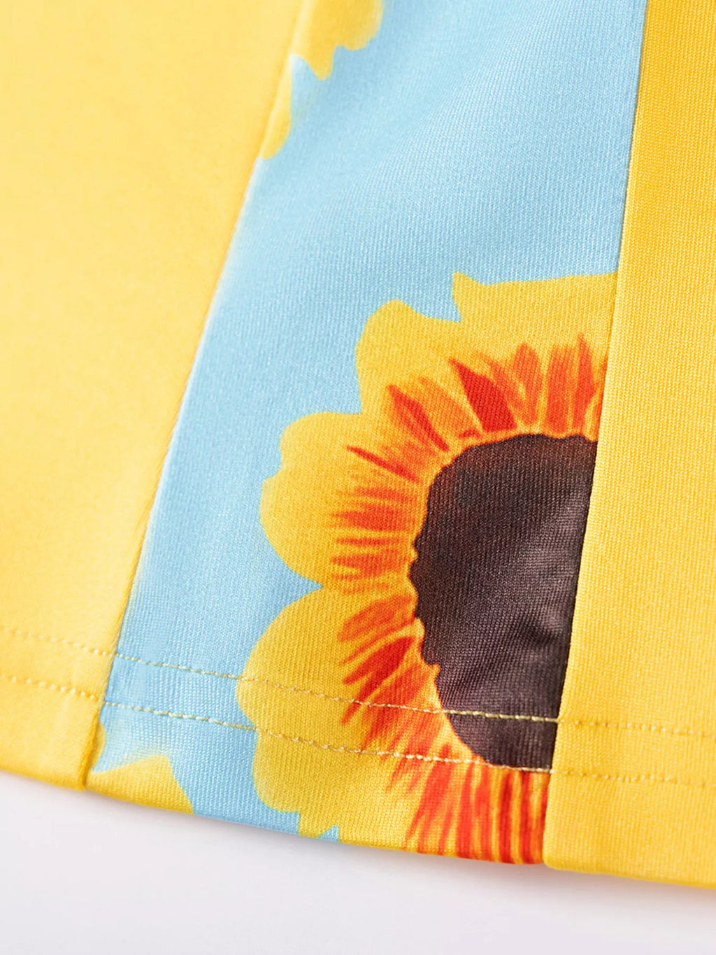 Children's Sunflower Ruffle Cap Sleeve Dress