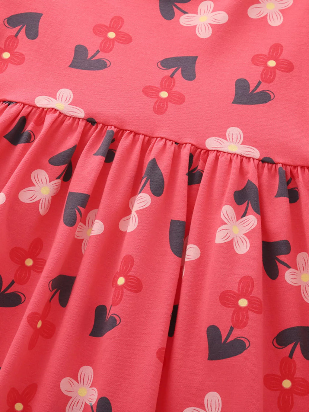 Children's Floral Print Ruffle Sleeve Casual Dress