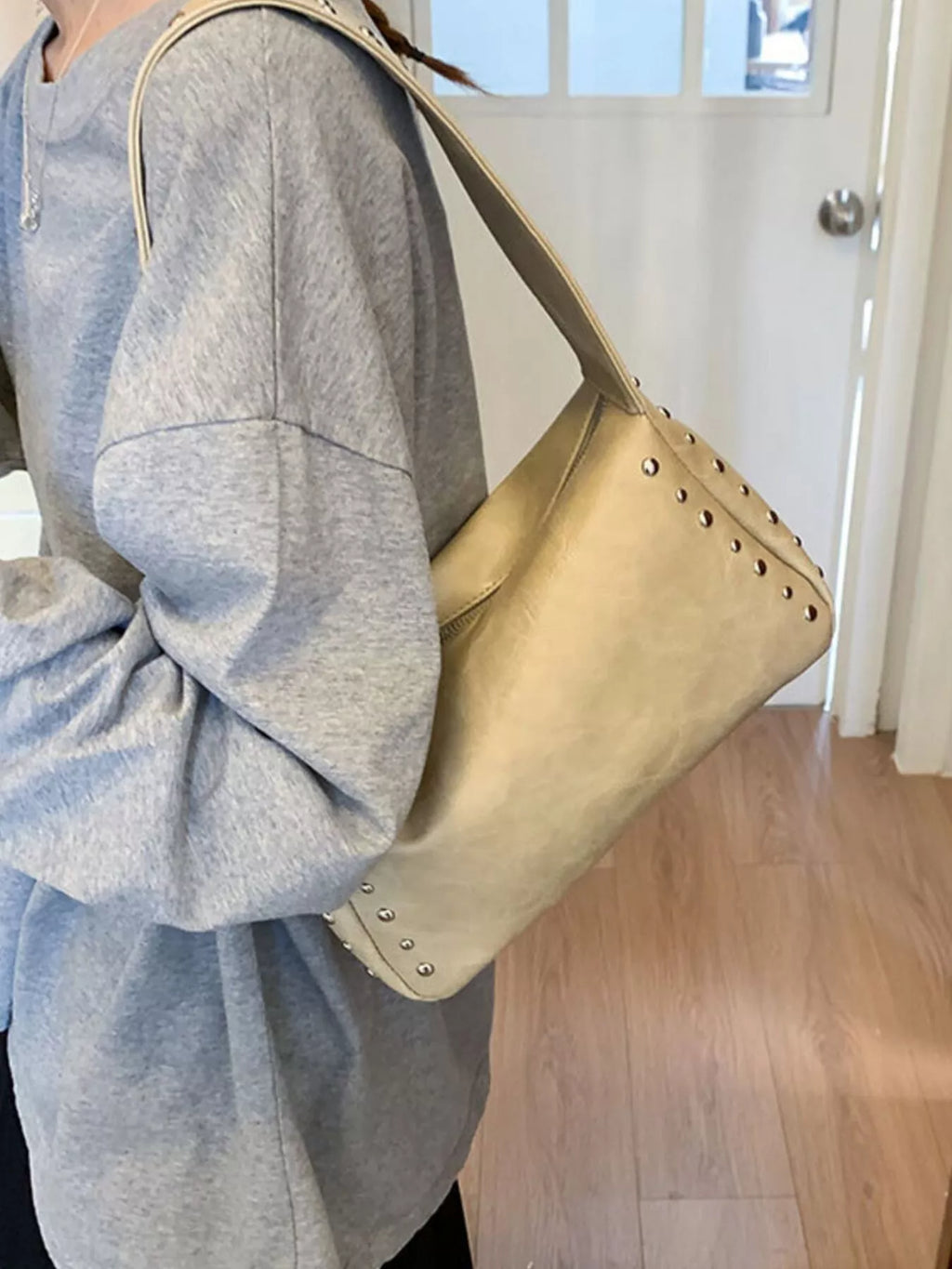 Studded Accent Shoulder Bag