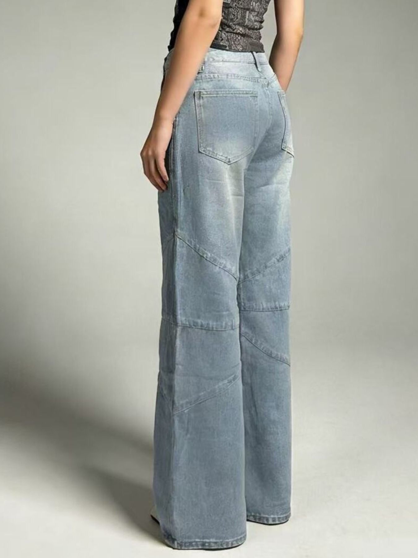 Vintage Wash Wide Leg Jeans