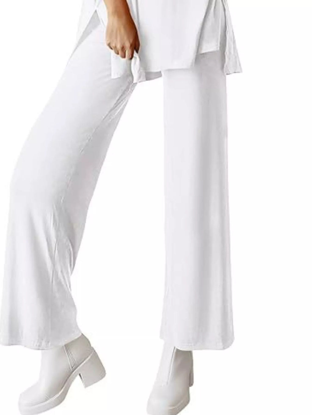 Relaxed Fit Round Neck Top and Pants Two-Piece Set