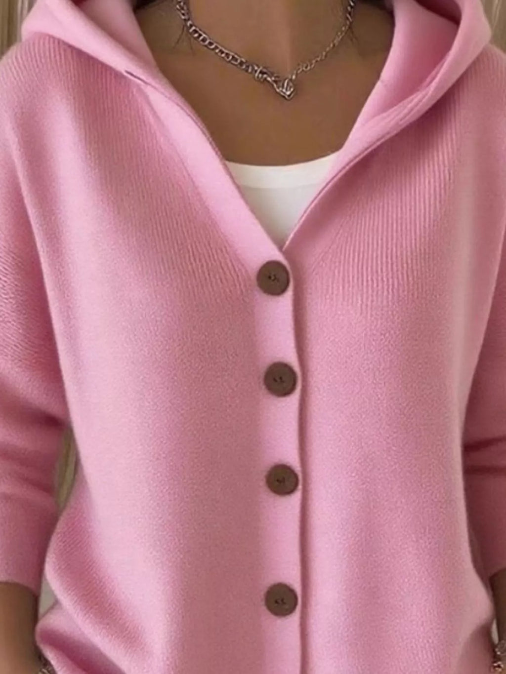 Full Size Button Up Long Sleeve Cardigan Plus Size