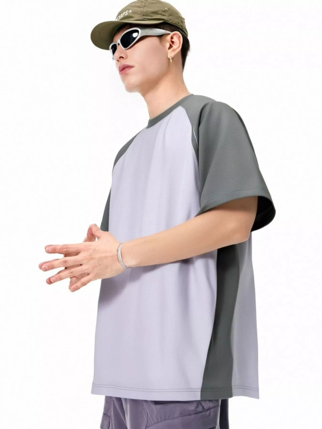 Men's Two-Tone Raglan Sleeve Casual T-Shirt