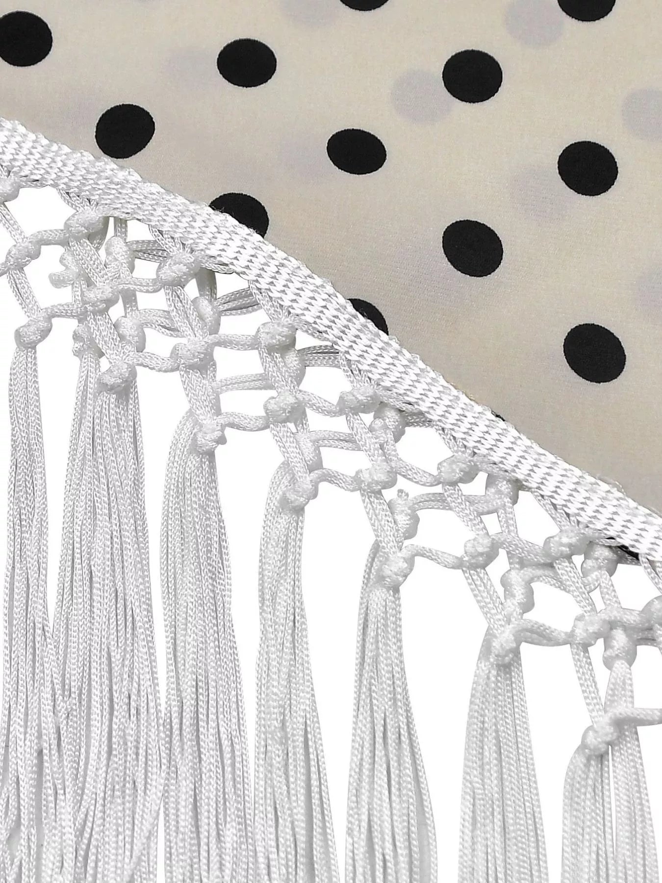 Polka Dot Halter Neck Cami and Fringe Trim Pants Set