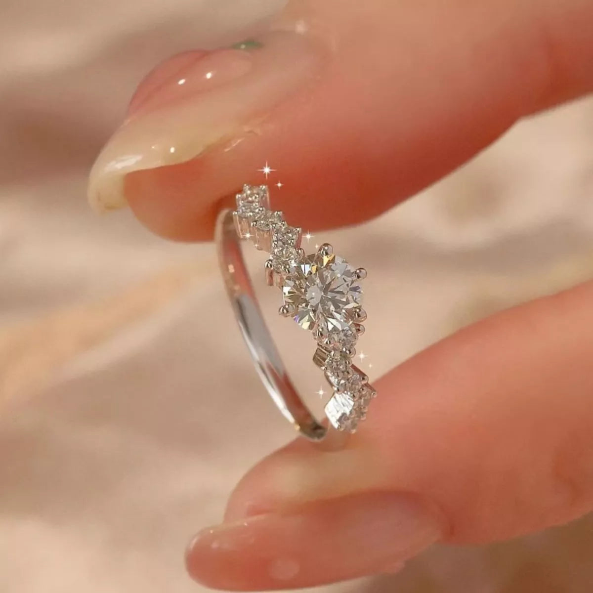 2 Carat 925 Sterling Silver Moissanite Ring