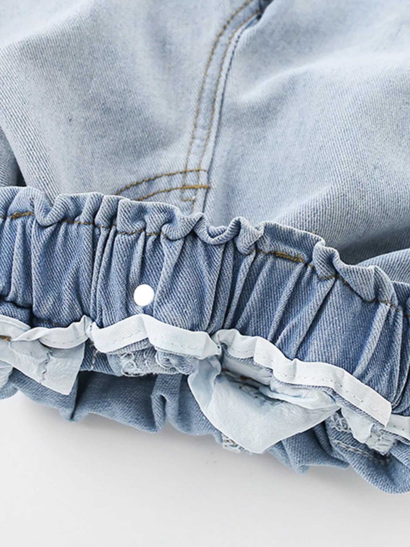 Children's Bear Print T-Shirt and Denim Shorts Set