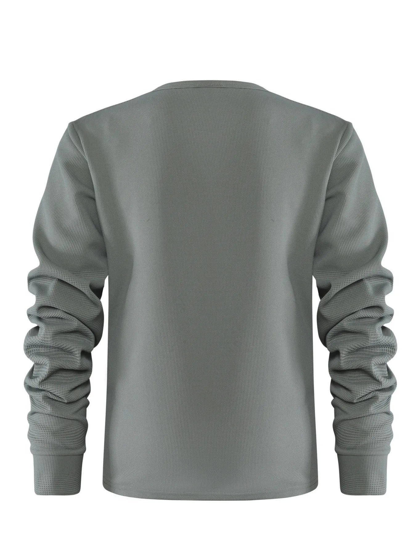 Men's Plus Size Waffle Knit Long Sleeve T-Shirt