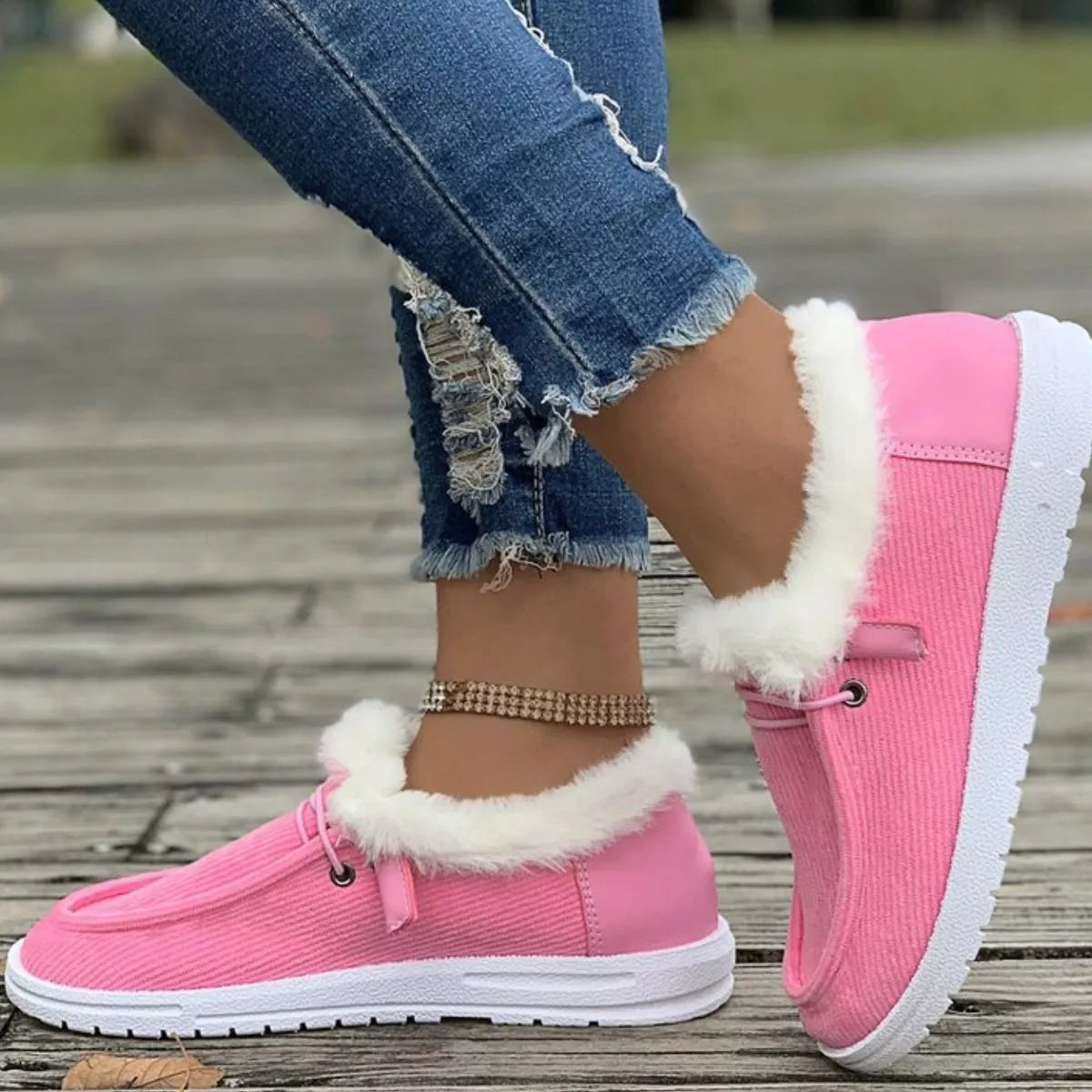 Cozy Plush-Lined Flats Slip-Ons