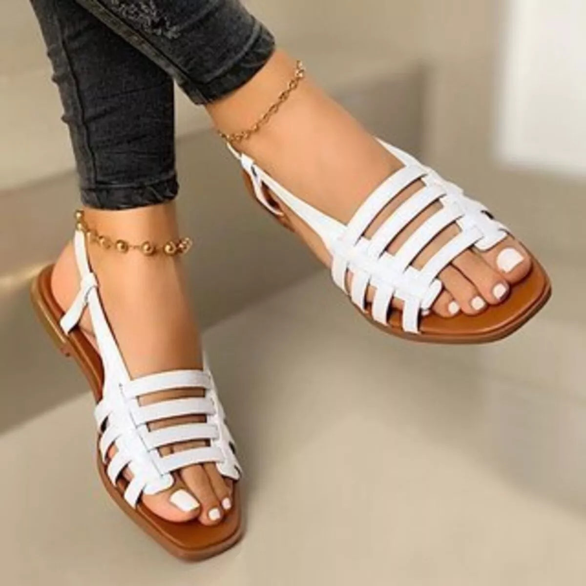 Open Toe Flats Sandals