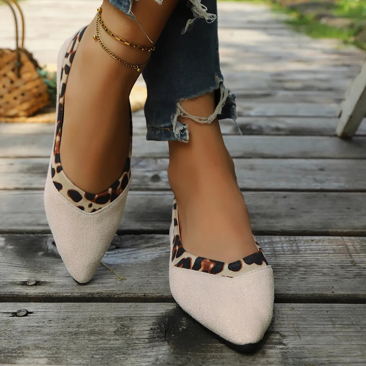 Leopard Pointed Toe Slip-Ons