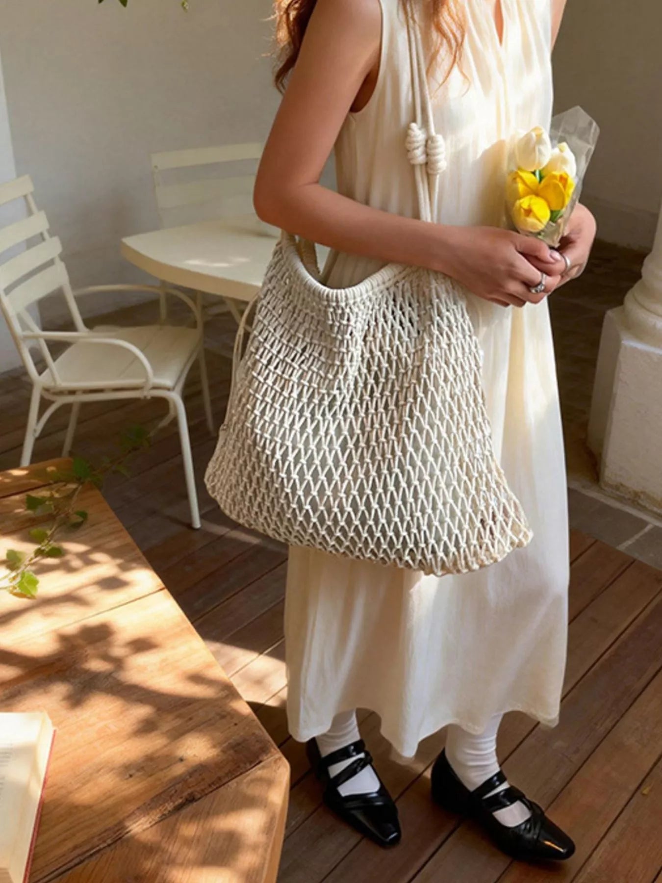 Woven Net Shoulder Bag