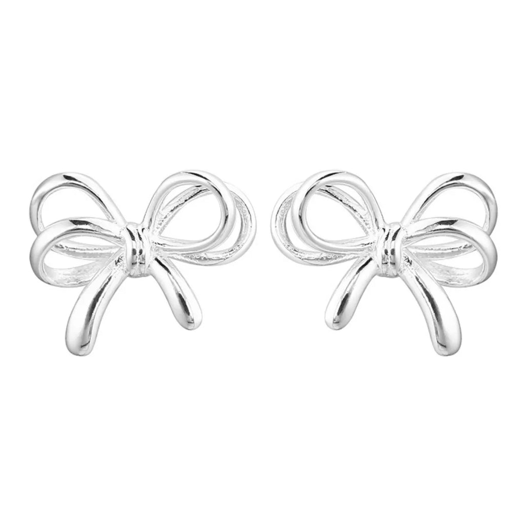 925 Sterling Silver Bow Earrings