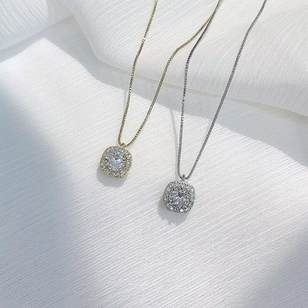 925 Sterling Silver Zircon Pendant Necklace
