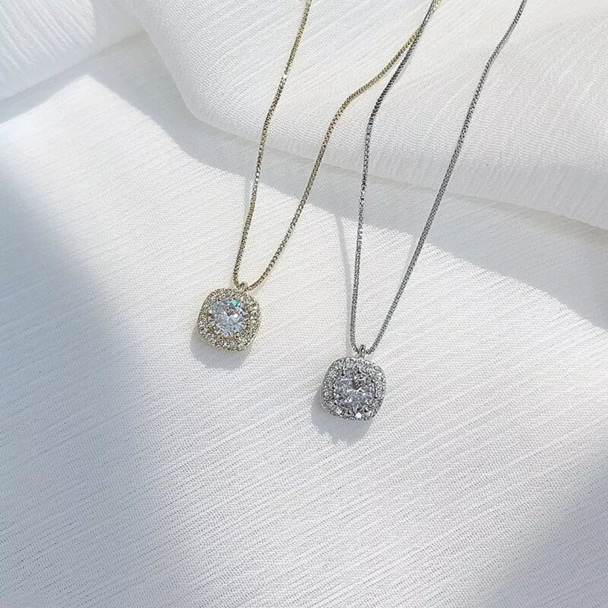 925 Sterling Silver Zircon Pendant Necklace