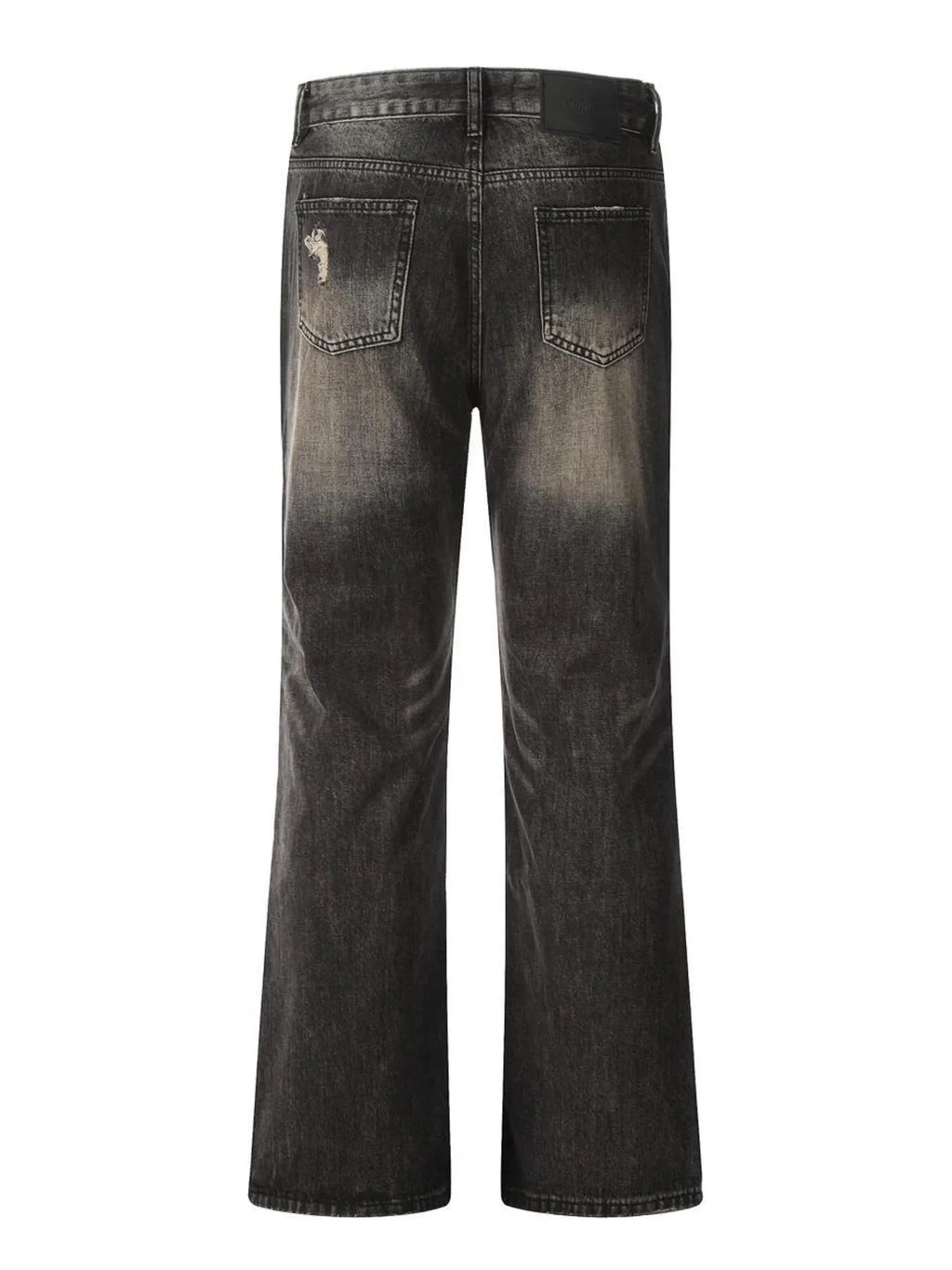 Men's Distressed Cat's Whisker Washed Bootcut Jeans