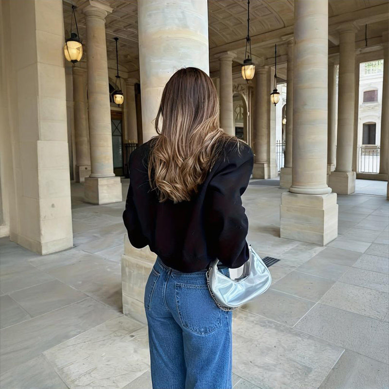 Women's Solid Color Long Sleeve Baseball Jacket