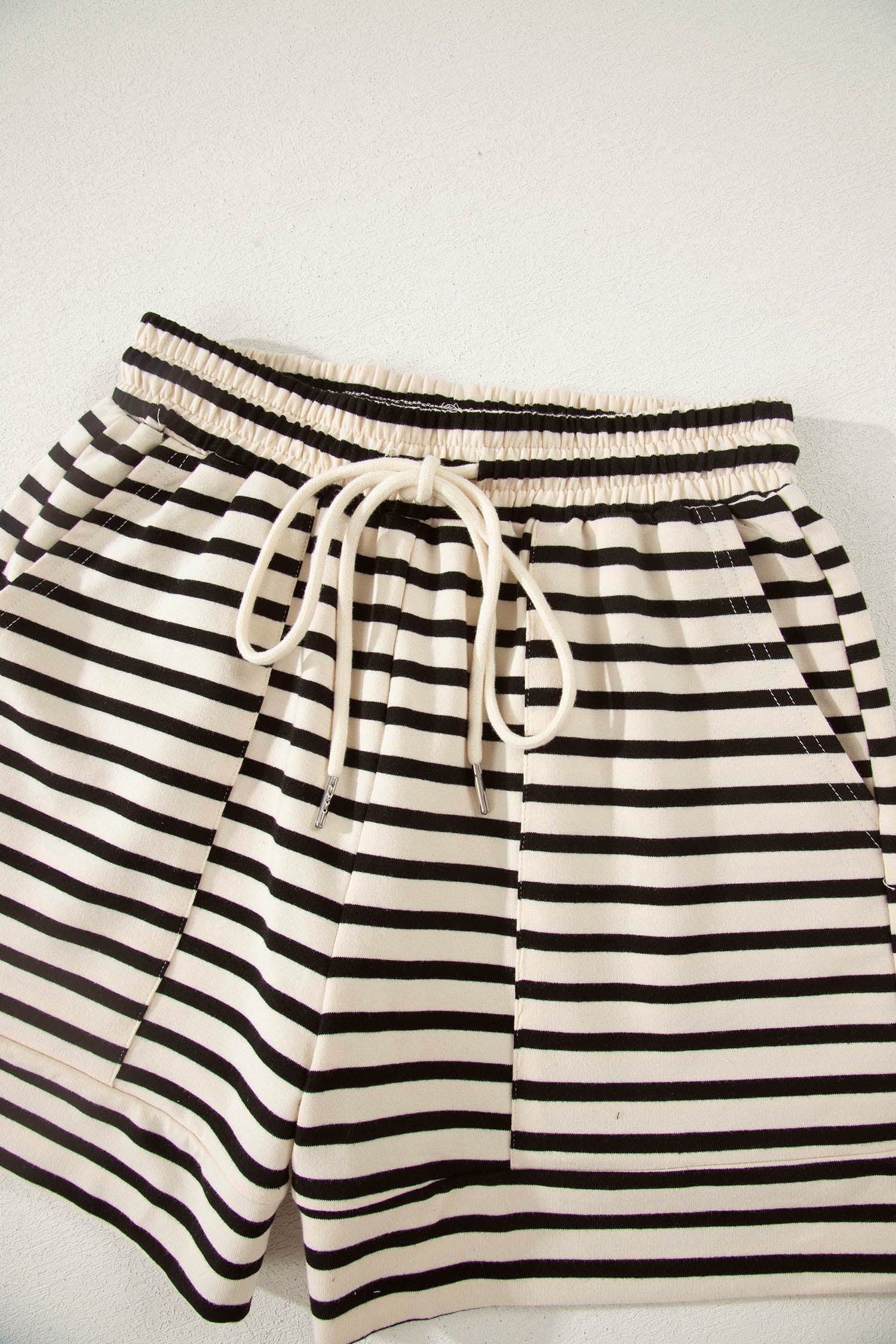 Stripe Colorblock Zip Polo & Drawstring Shorts Set