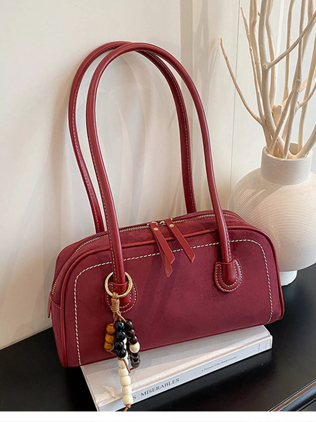 Zipper Closure Shoulder Bag