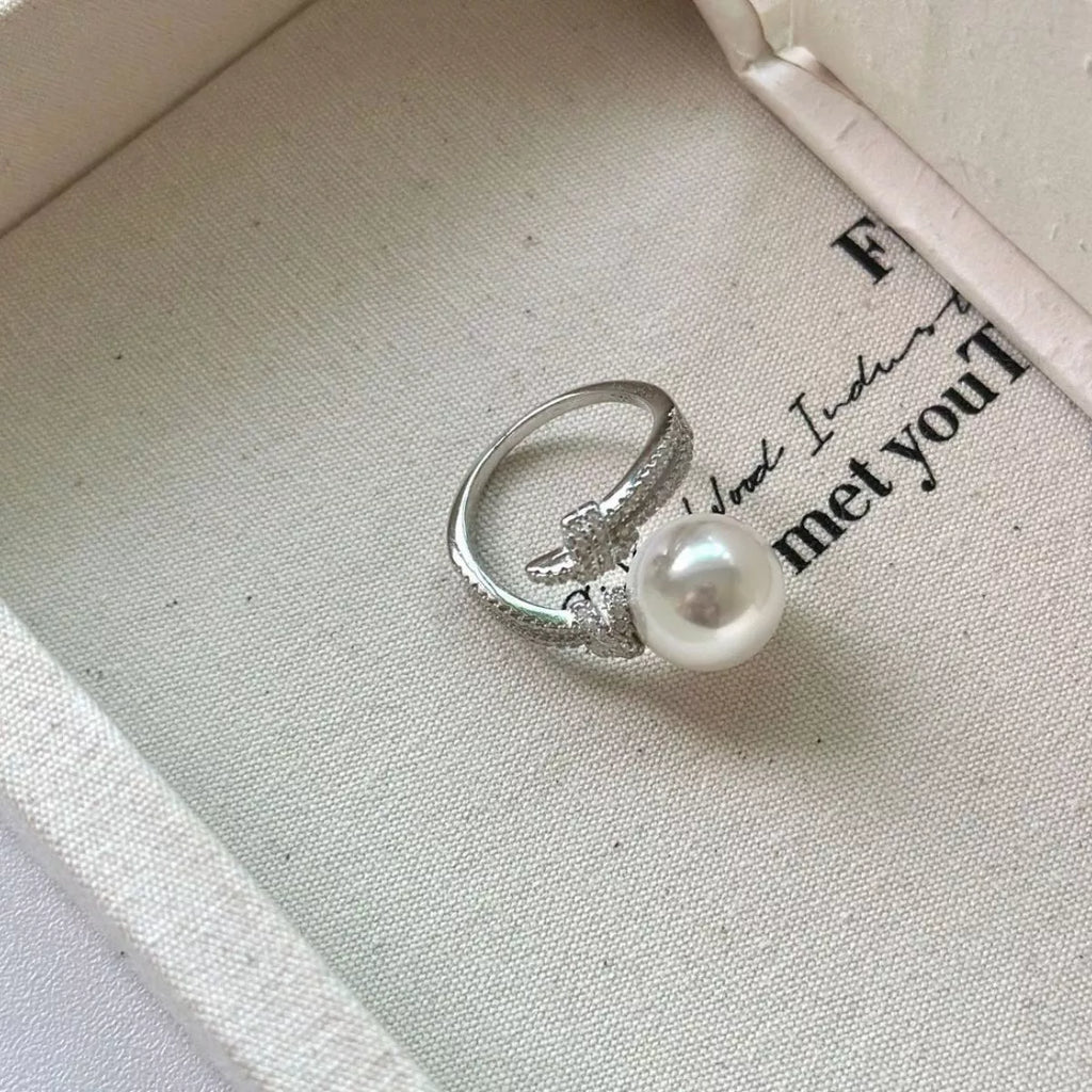 Pearl Zircon Bypass Ring
