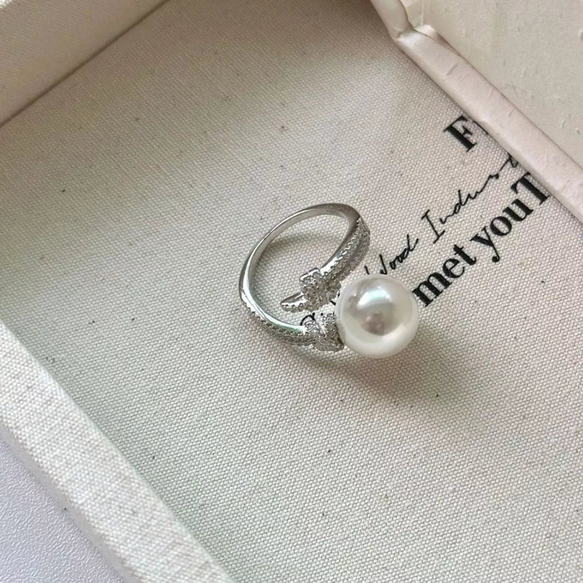 Pearl Zircon Bypass Ring